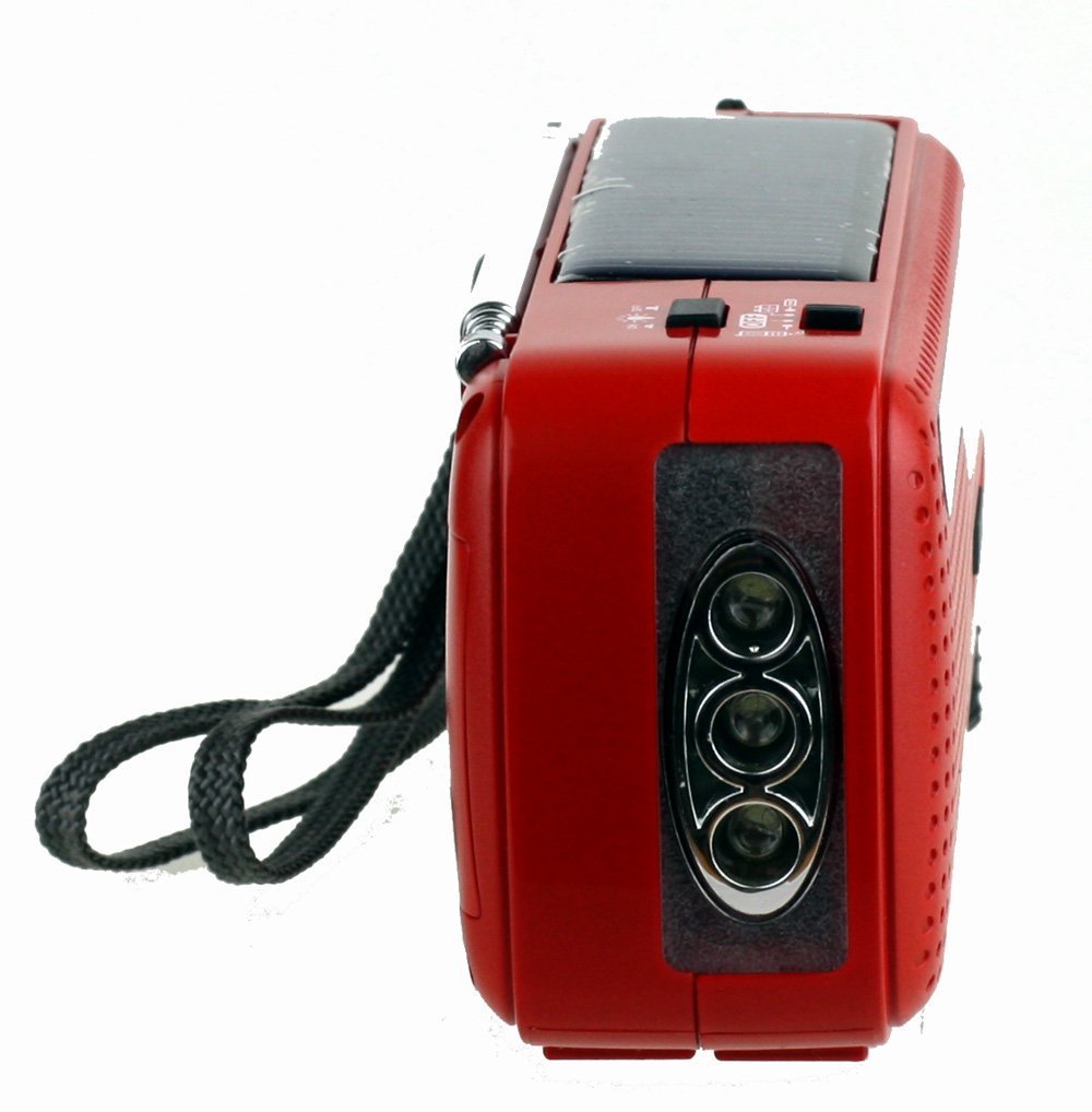 Kaito v1r Voyager Solar/Dinamo Am/FM/SW Radio con Cargador de teléfono Celular de Emergencia y 3-LED Linterna, Rojo