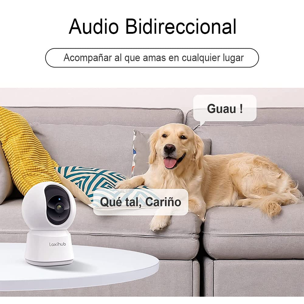 Cámara de Seguridad Interior FHD EASYTAO 2K Arenti App Control Remoto Visión Nocturna WiFi 3MP Detección de Movimiento en Alexa y Google Assistant