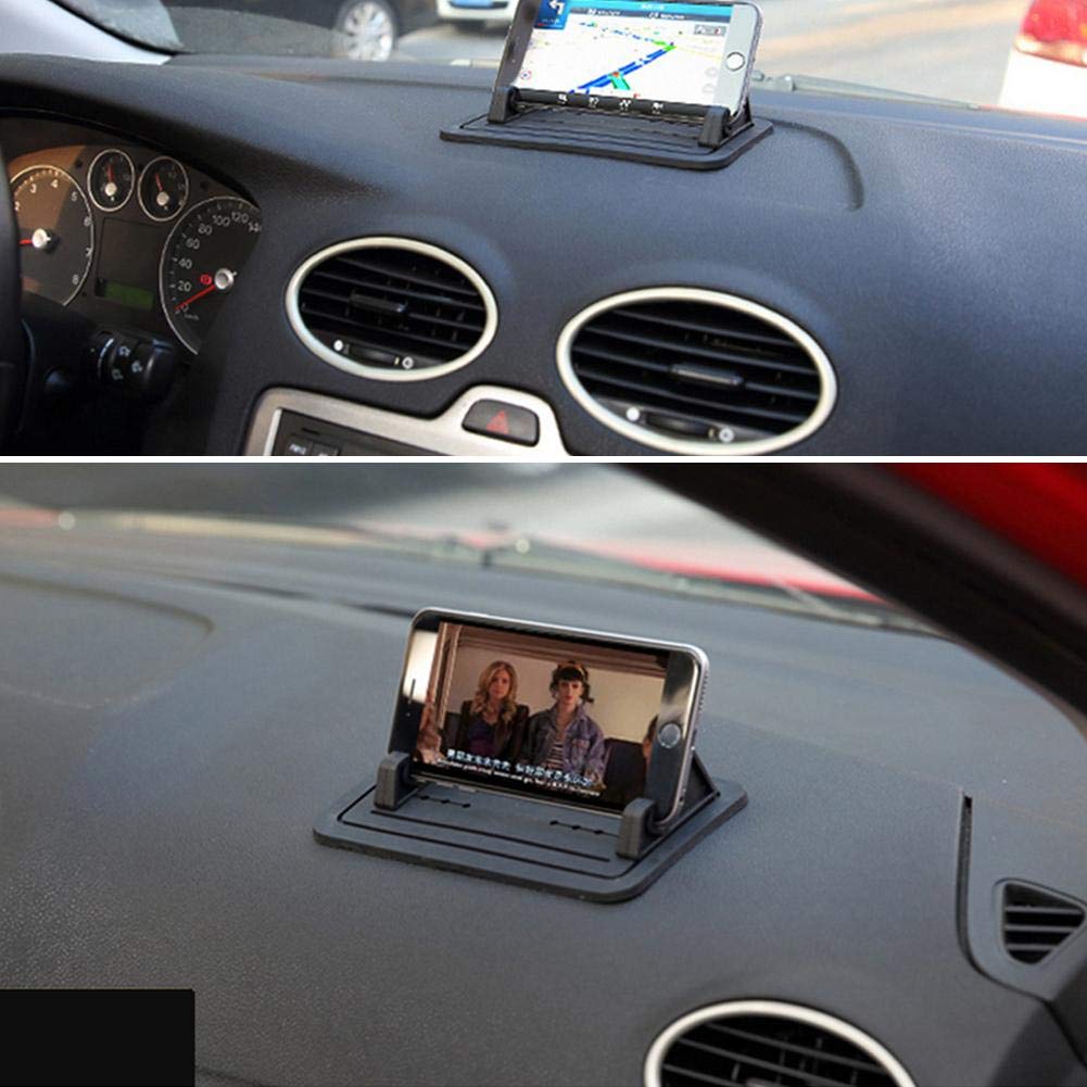 Soporte de Teléfono para Coche Universal de Silicona Negro con Almohadilla Antideslizante y Ancho Ajustable