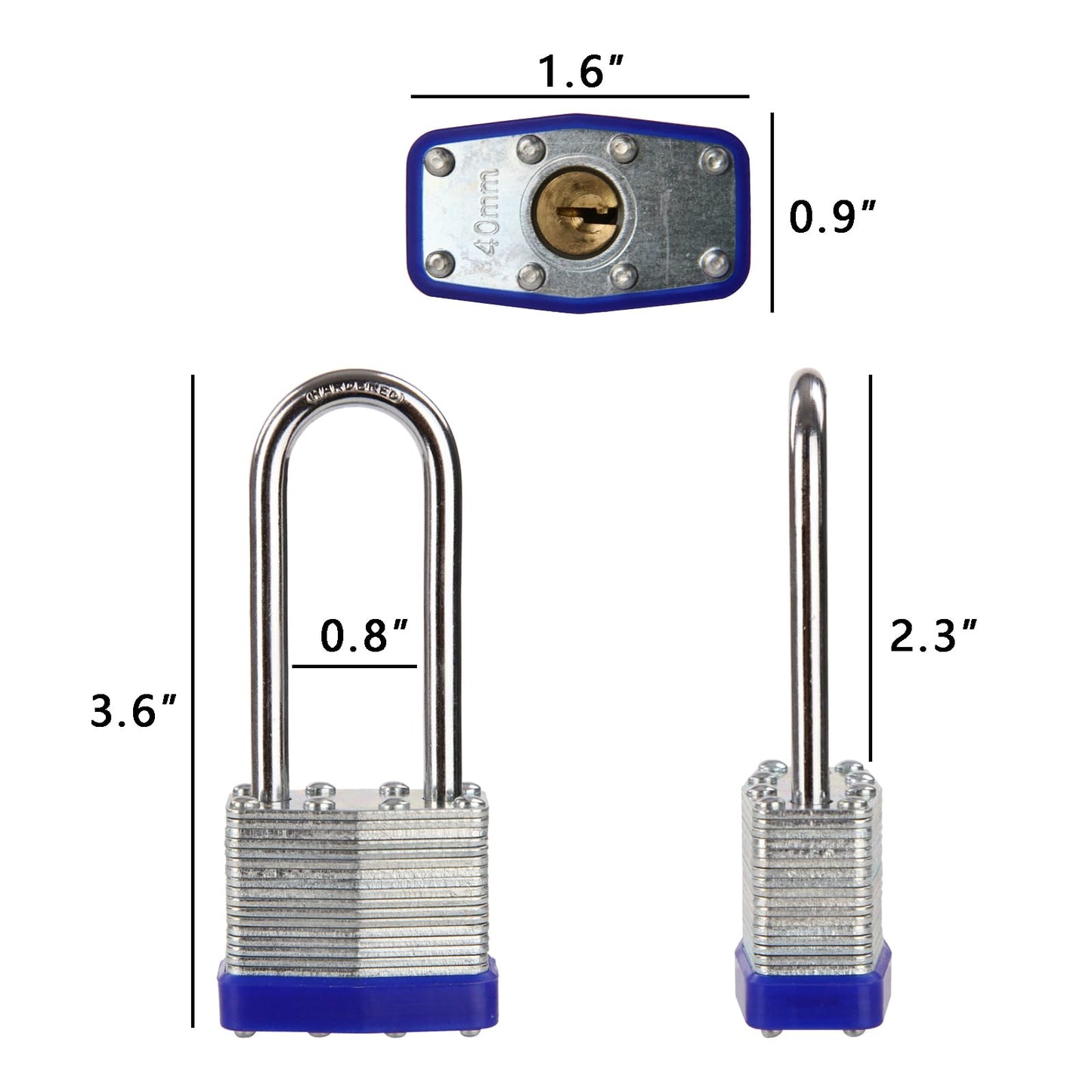 Candados SEPOX Acero Resistente Largo con Llaves Iguales Paquete de 6