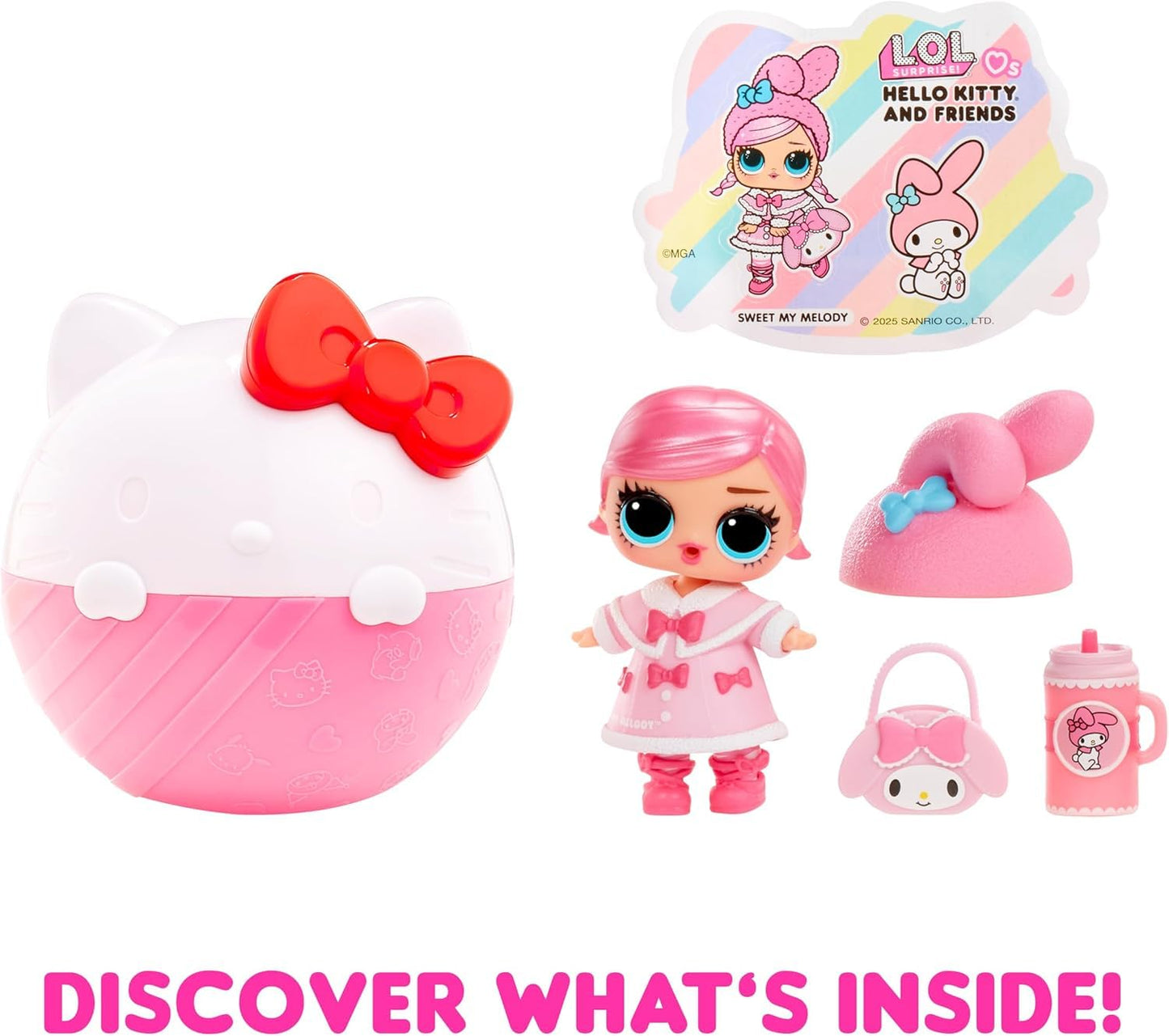 L.O.L. Surprise! Loves Hello Kitty and Friends - 1 muñeca con 7 sorpresas, Surtido Aleatorio, 8 peques de edición Limitada para coleccionar, Regalo Ideal para niños Mayores de 4 años