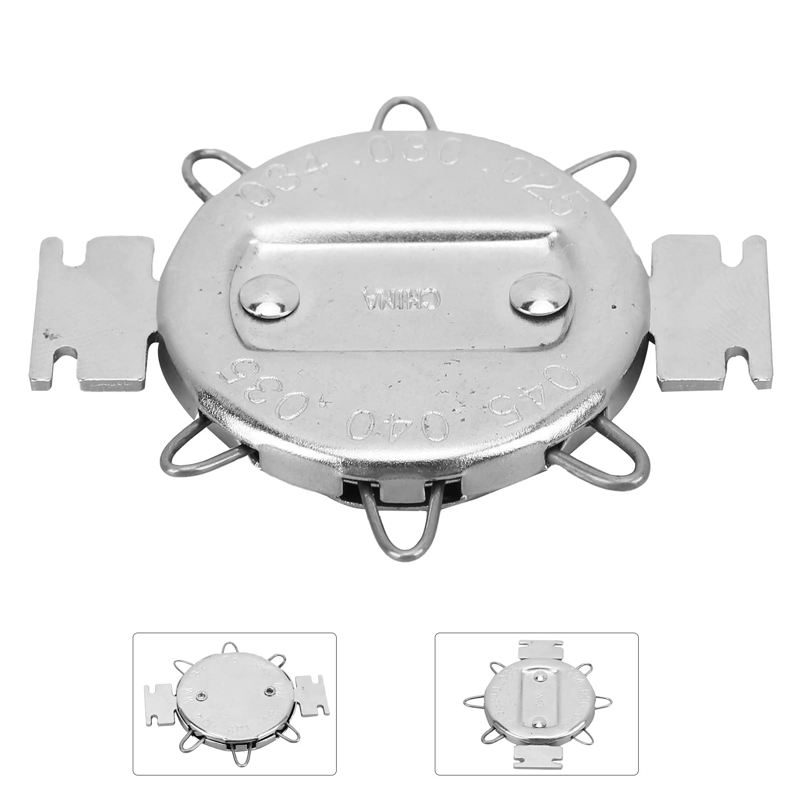 Calibrador de espesores de bujías, calibre de separación de bujías, alta tenacidad, 6 cables, cromado a prueba de óxido para medir(Plata)