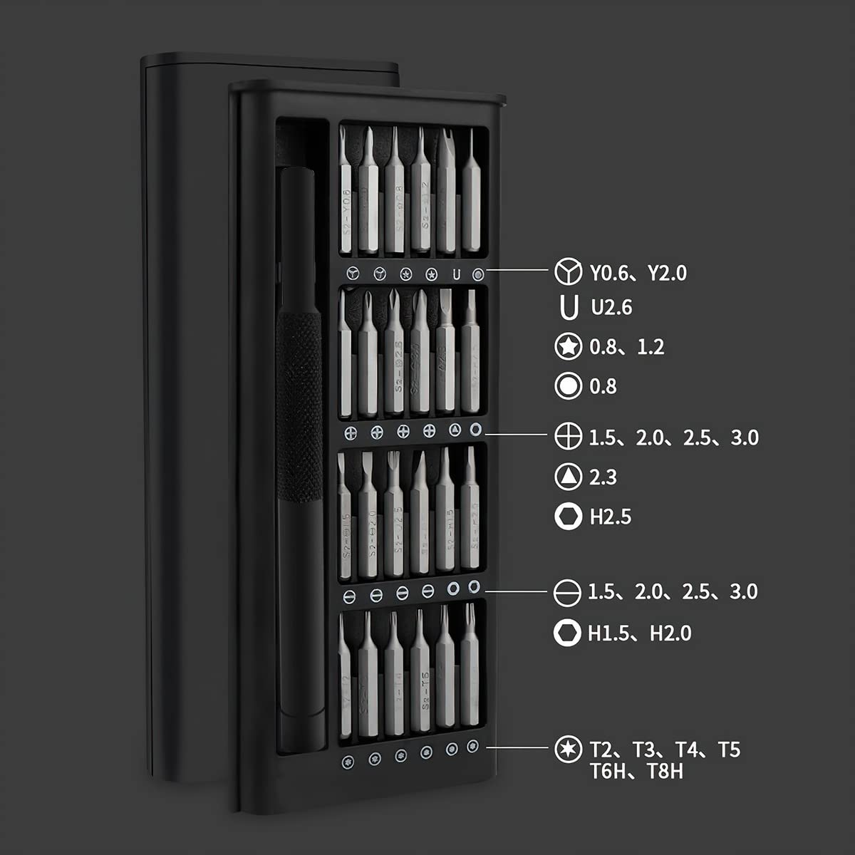Kit de Destornilladores de precisión 25 en 1 – AFujia Juego de Herramientas de Reparación Electrónica Profesional con Caja Portátil para iPhone, Computadora, Xbox Macbook PS4, PC