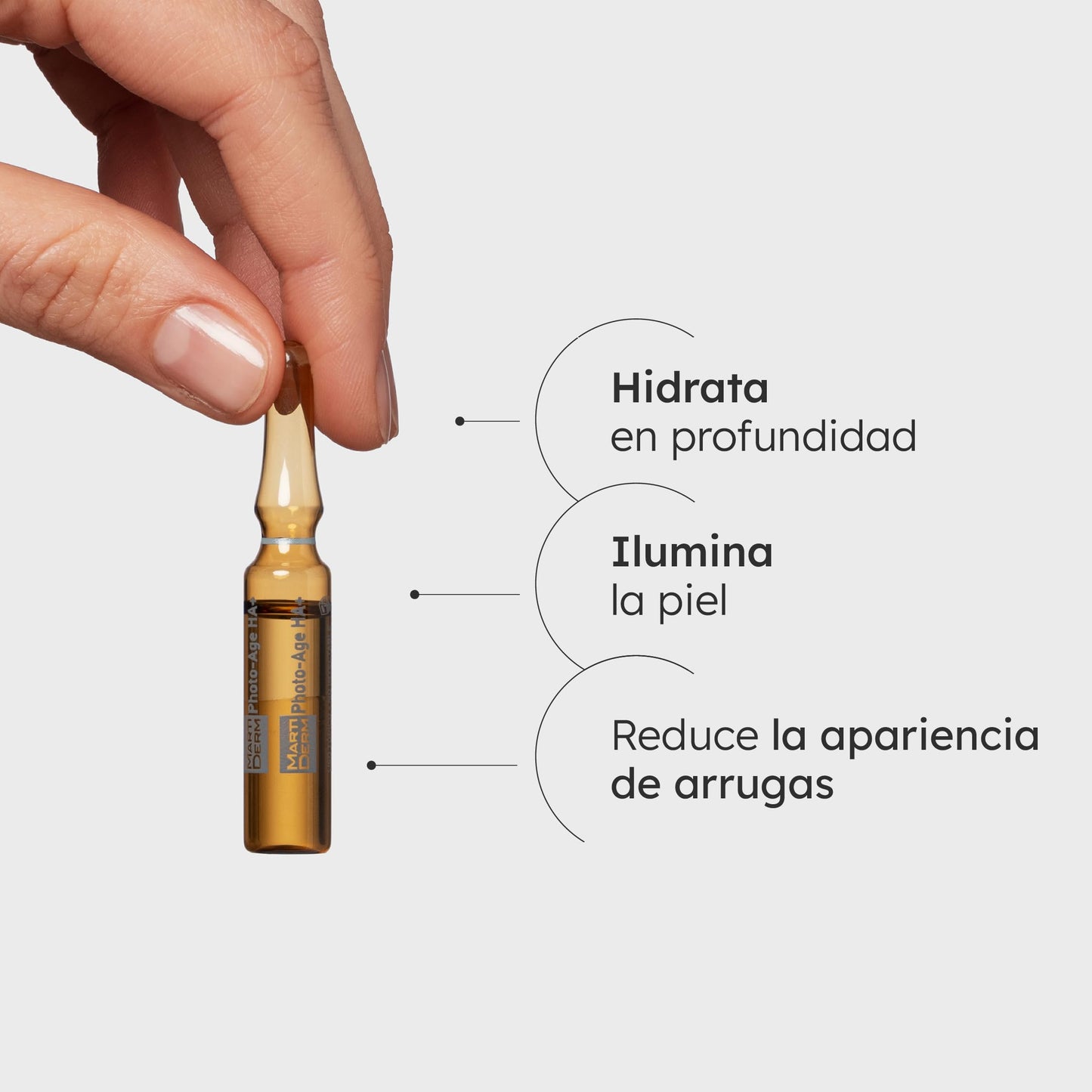 MartiDerm Platinum Photo Age HA+ Ampolletas Faciales Super Hidratantes. Solución facial con Vitamina C Tech + Ácido Hialurónico - Reduce arrugas y reafirma - 10 ampolletas