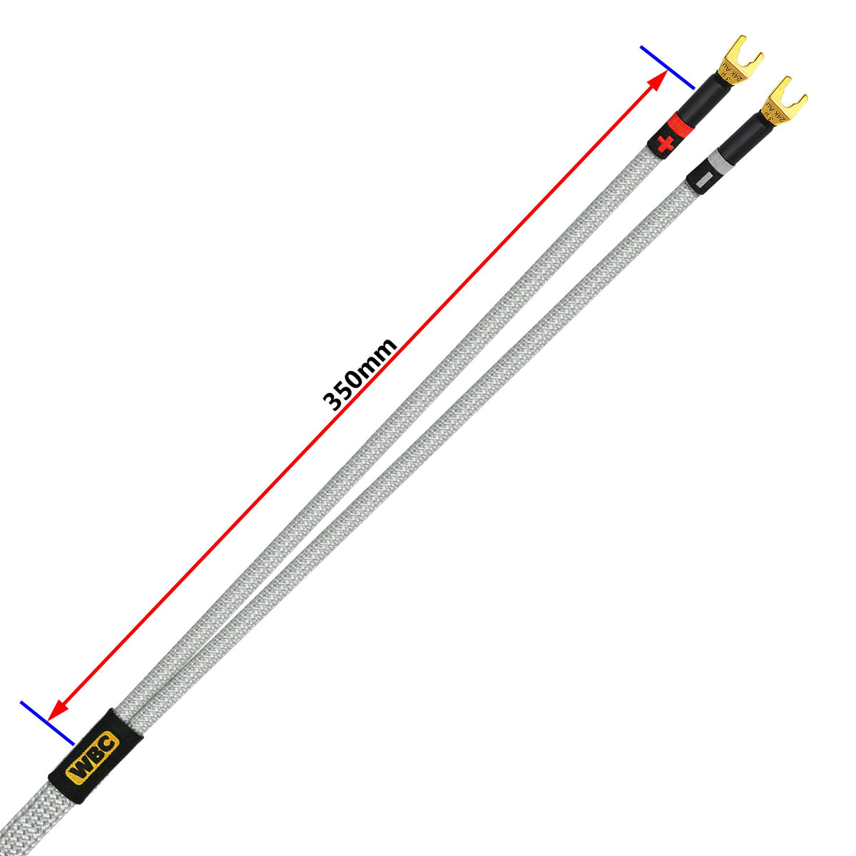 Cable WORLDS BEST CABLES 3 Pies Plata de Alta Fidelidad OFC Ultra Puro con Enchufes Eminence Spade para Canal Central