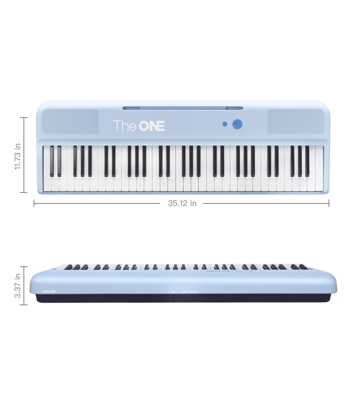 Teclado de Piano Inteligente The ONE COLOR Azul con 256 Timbres y Luces LED Integradas