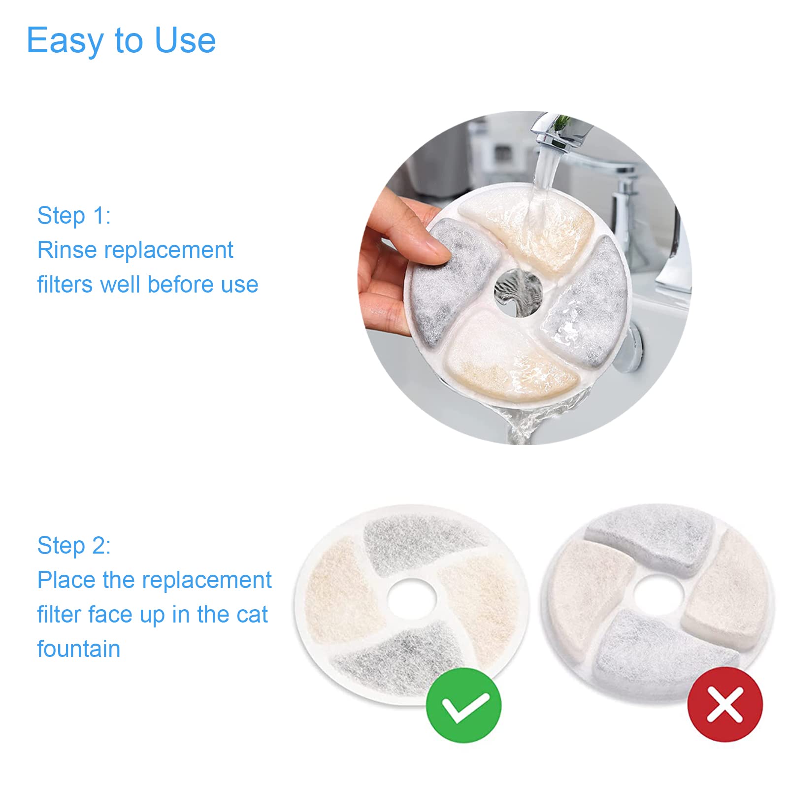 Filtros de Fuente de Agua SORON para Gatos Repuesto de 4.1 Pulgadas