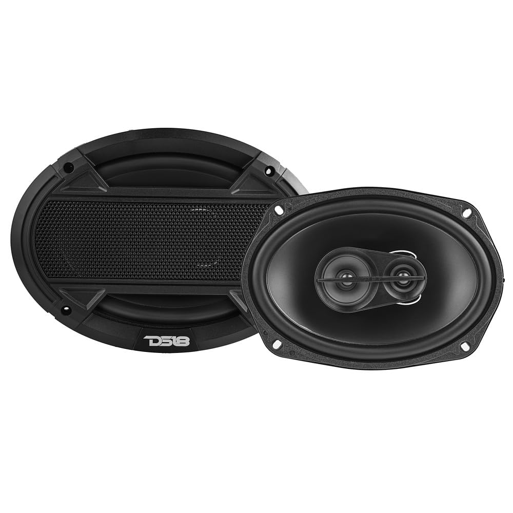 DS18 S69 Select - Altavoz coaxial de 3 vías de 6 x 9 240 vatios 4 ohmios, parrilla incluida, altavoces de audio de 3 vías, actualización perfecta del OEM, fácil instalación, altavoces de coche de 6 x