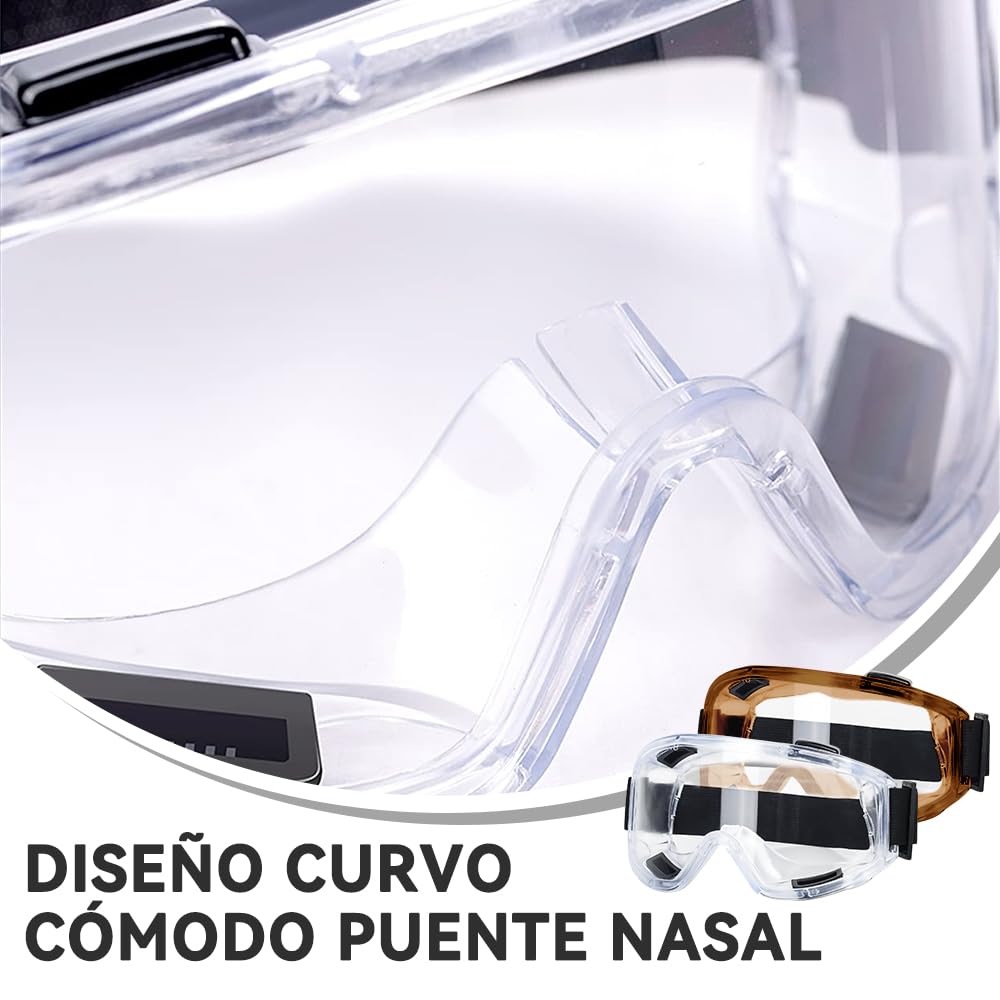 Gafas de protección, Lentes Protectores, Gafas Protectoras de Seguridad, Anti-Fog and Scratch Reduction Goggle para Química Agricultura, Industria, Laboratorio y Seguridad(Blanco)