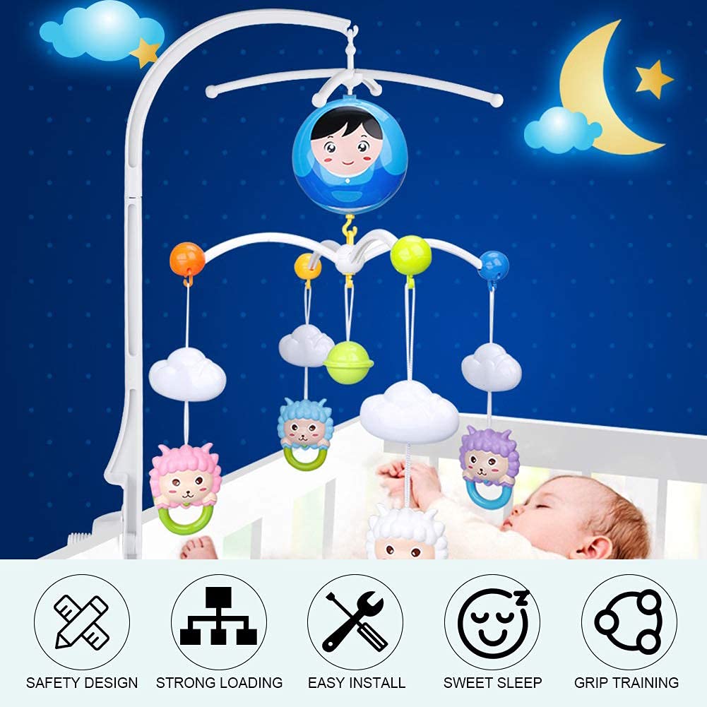 Soporte TOPINCN Campana Cama Cuna Bebé con Caja Música Decoración Juguete Móvil Colgante
