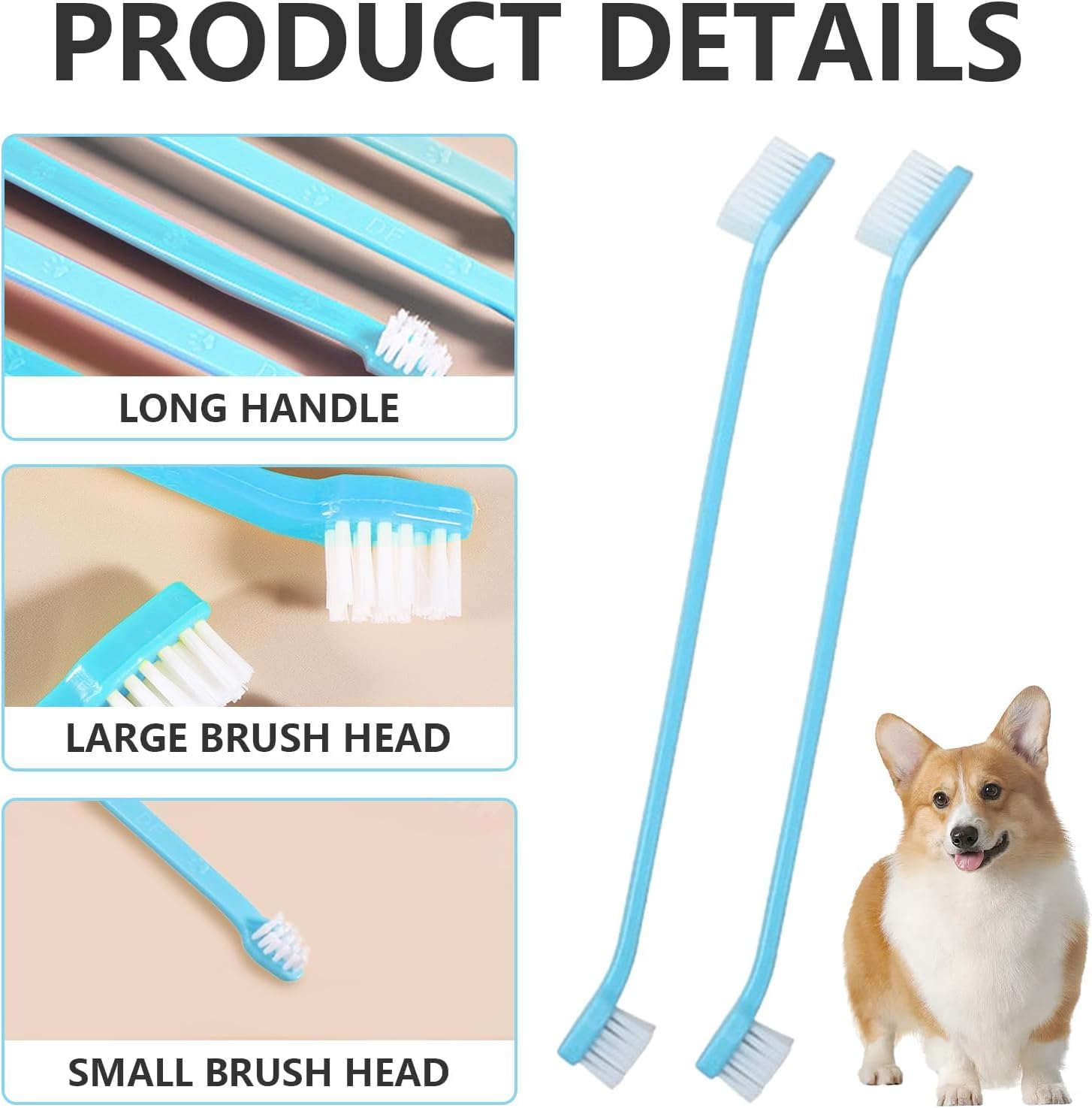 Cepillos Dentales Walquicks Blanco para Perro y Gato con Eliminación de Placa y Sarro