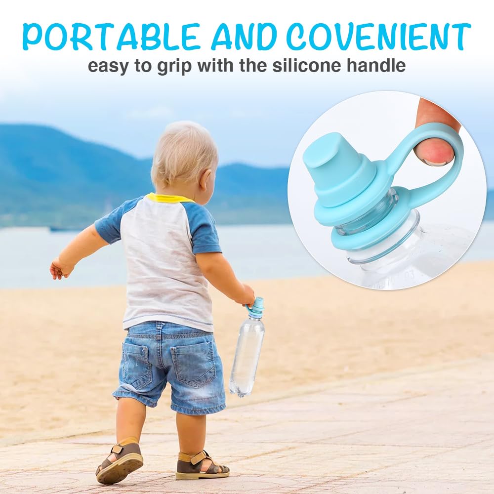 Heureuse - Adaptador de boquilla para botella de agua para Todders, paquete de 4 tapas de botella de agua de silicona sin derrames, adaptado a la mayoría de botellas, diseño a prueba de fugas,