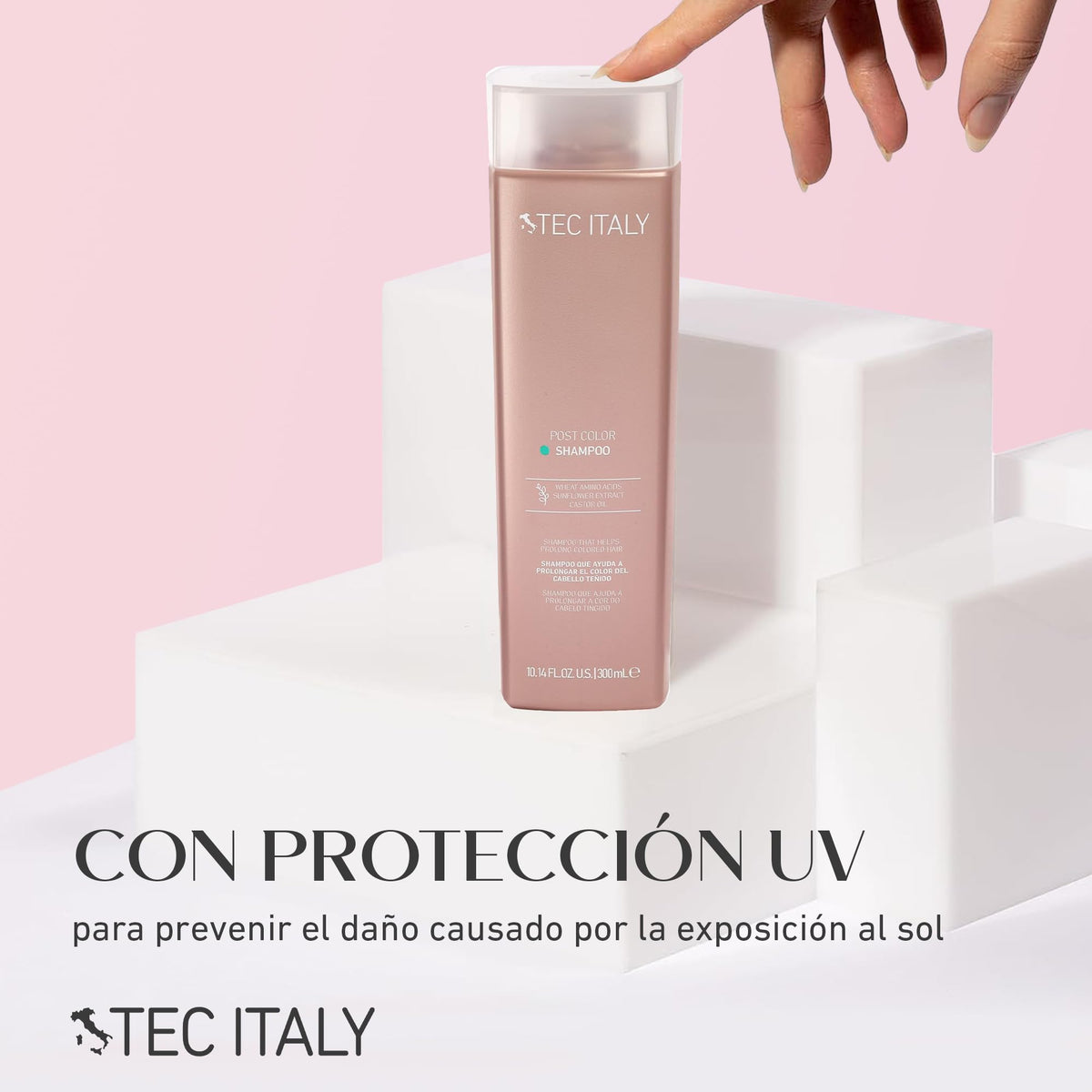 Shampoo TEC ITALY Rojo Prolonga el Color para Cabello Teñido