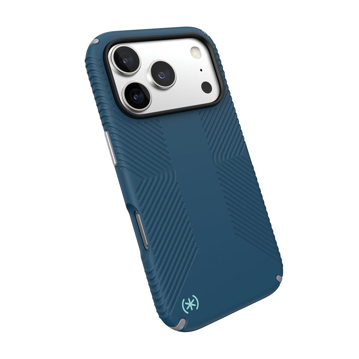 Funda para iPhone 17 Pro Speck mar profundo plata metálica azul hechizo compatible con MagSafe