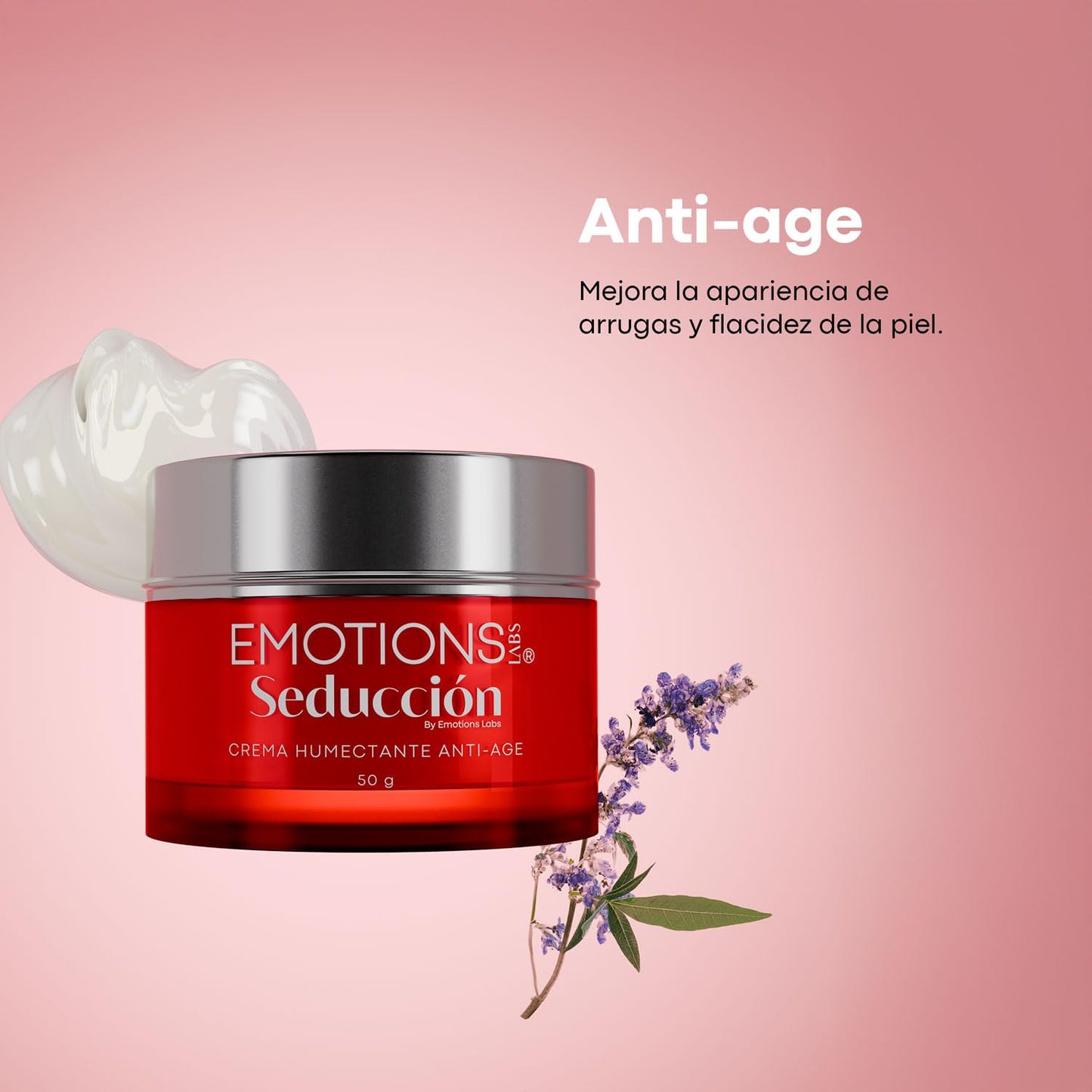 Emotions Labs | Crema Facial en Gel Antiarrugas | Hidratante con Ácido Hialurónico, Niacinamida, Escualeno y Extracto de Sauce Gatillo | Para Piel con Líneas de Expresión | Uso Día y Noche | Contenido 70g