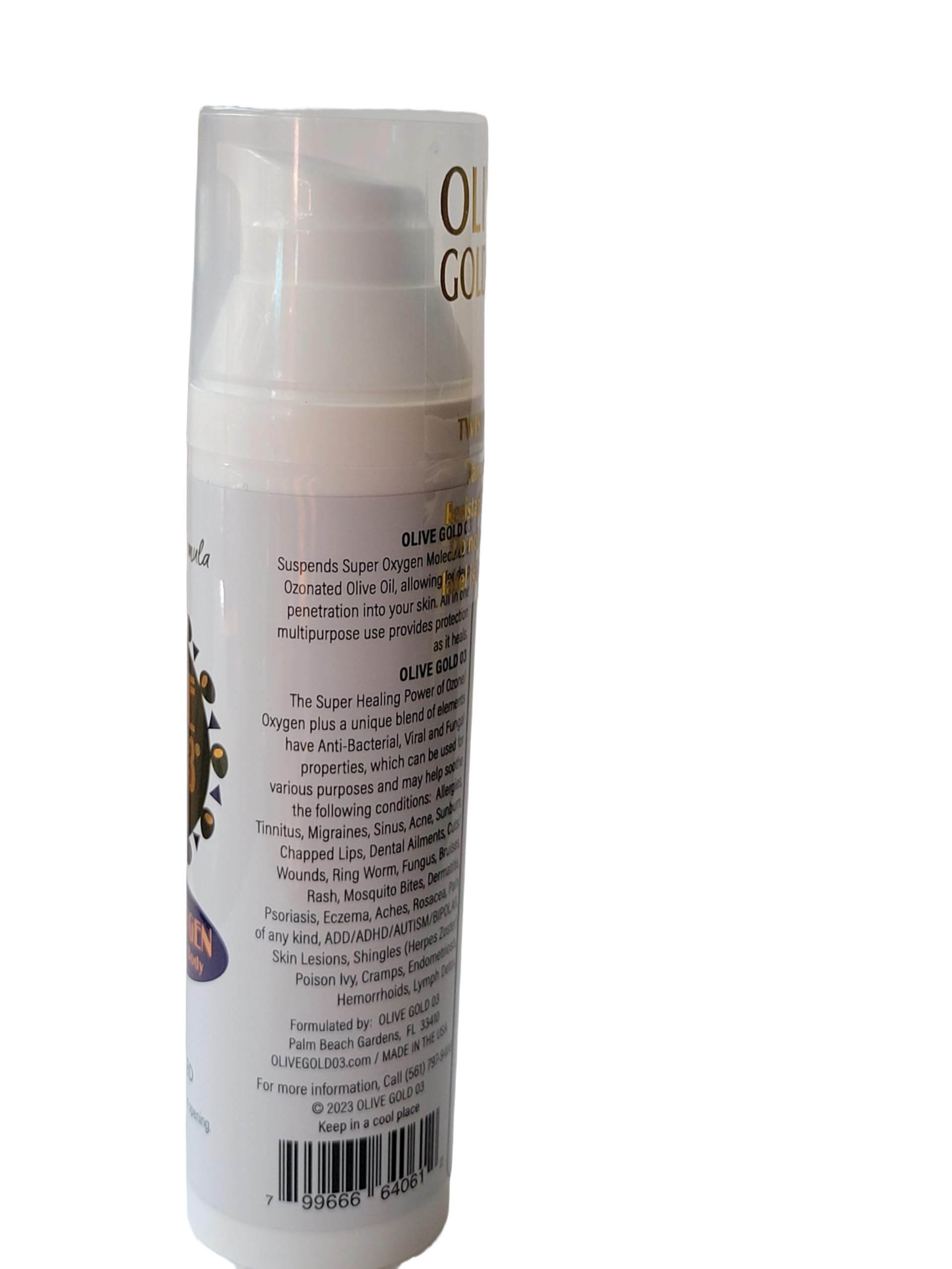 Olive Gold O3 Skin Care Lotion - Ozonated Olive Oil Super Oxygen (4oz) by Olive Gold O3