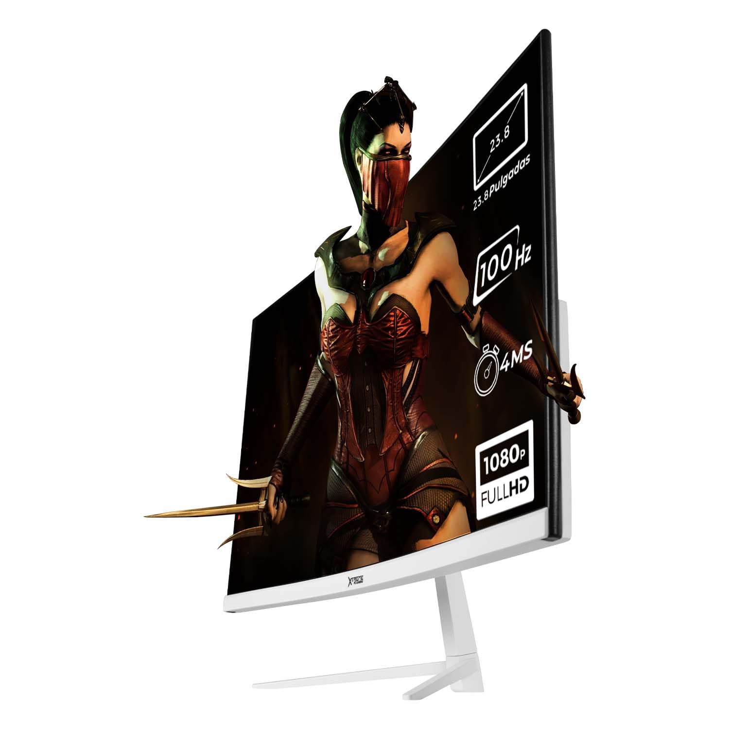 Monitor Gamer XTREME PC GAMING Blanco Curvo Clarity 23.8" 4ms 100Hz FHD VA HDMI