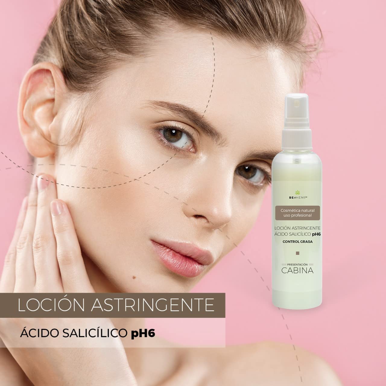 Loción facial astringente antiacné con ácido salicílico 500 ml