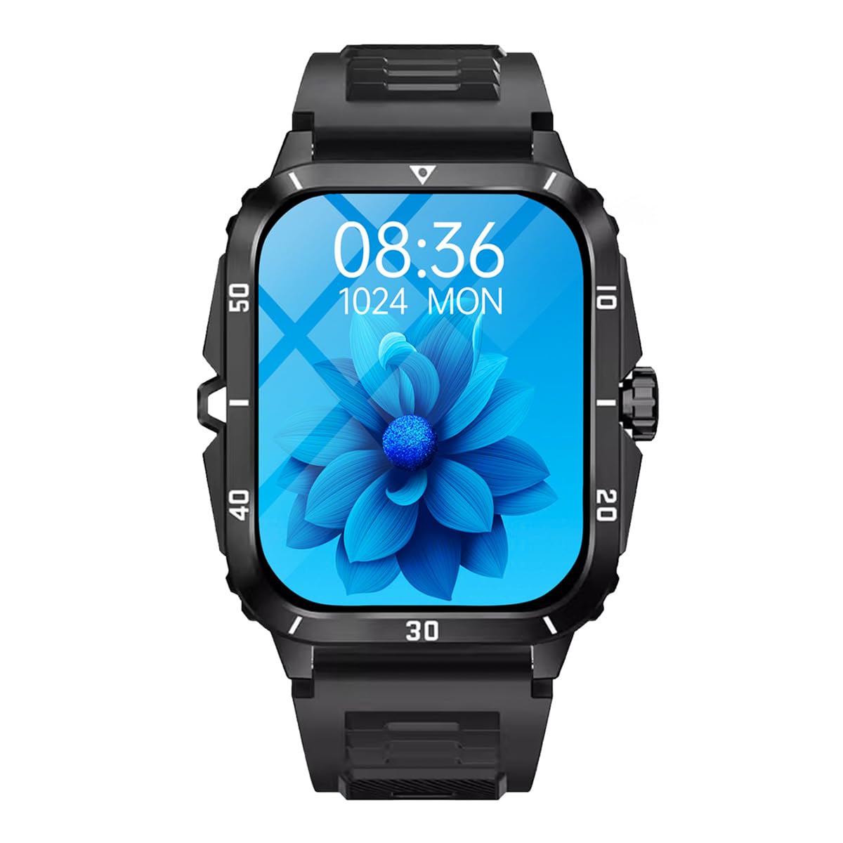 Smartwatch STF Kronos Insignia Negro con Pantalla de 2 Pulgadas y Protección IP65 para Salpicaduras