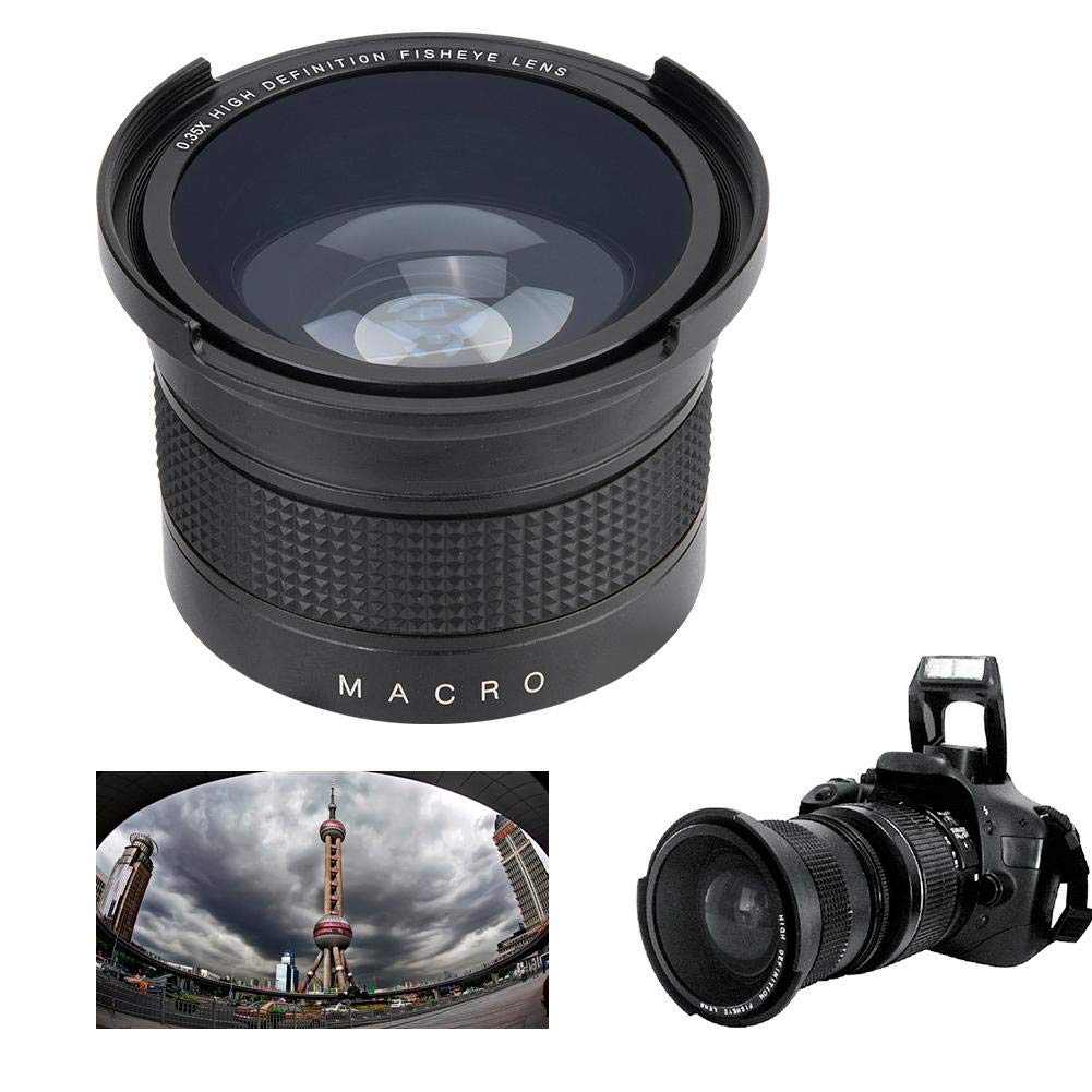Vbestlife Lente Ojo de para cámara, Lente de Ojo de Gran Angular 52mm 0.35X con Bolsa de Almacenamiento de Tapas de Lentes para/Nikon//Minolta/Pansonic//Pentax
