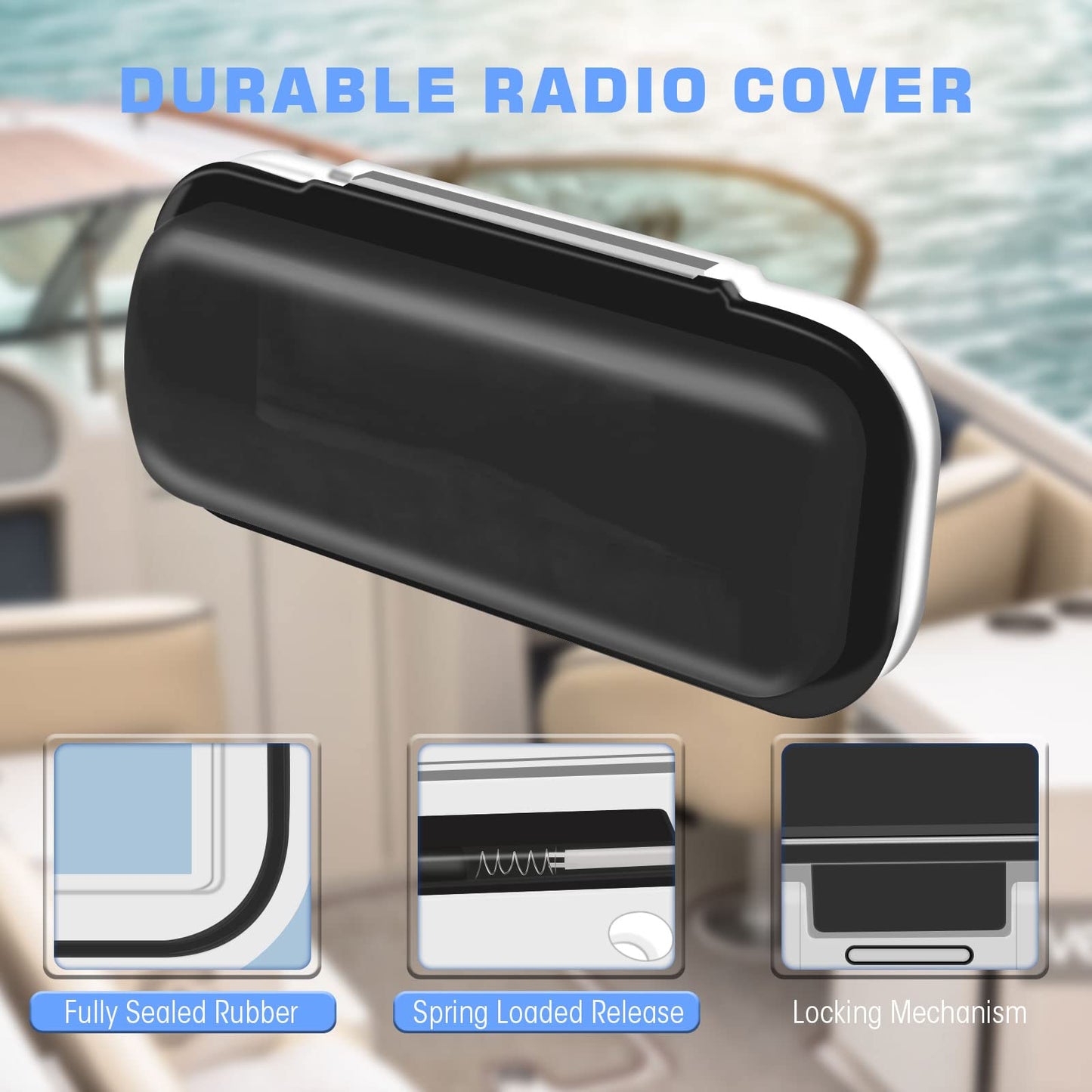 Cubierta impermeable para receptor estéreo, protector de radio para barco