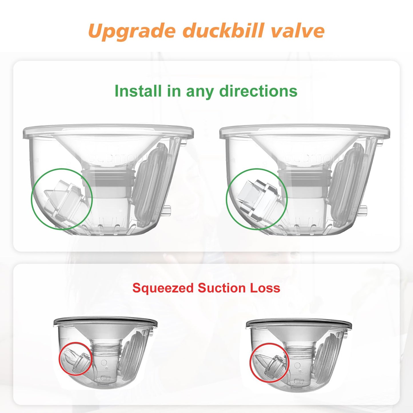 Juego completo de vasos colectores de leche compatible con Momcozy S12 Pro/S9 Pro - Extractor de leche manos libres portátil, válvula de pico de pato para piezas originales S9 Pro/S12 Pro (no para