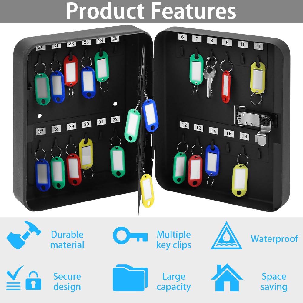 Clóset de Llaves Zerdie en Blanco con Cerradura de Combinación y Capacidad para 48 Llaves