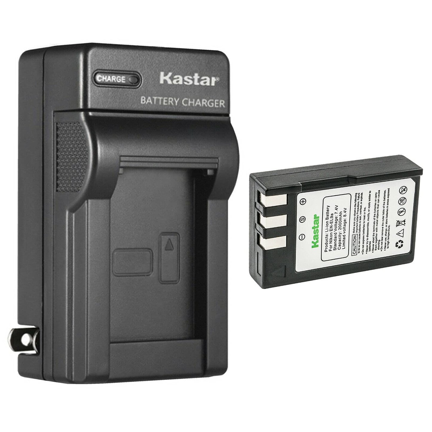 Kastar - Paquete de 1 batería EN-EL9 y cargador de pared de CA de repuesto para cámaras digitales Nikon D5000, D40, D40X, D60, D3000 SLR