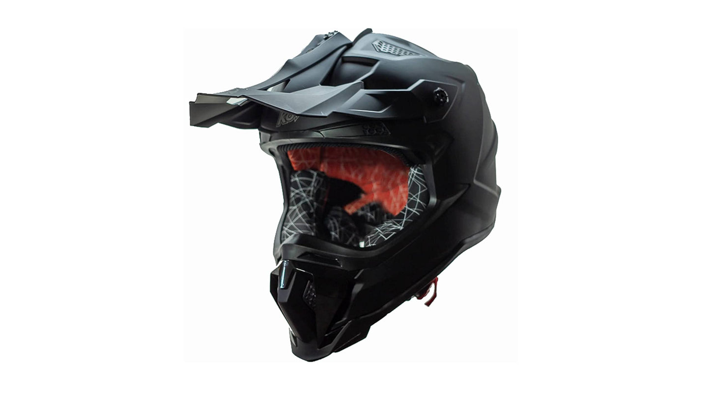 KOV Casco Terra Cross Negro Mate Solid Off-Road para Motocross Dot (XL)