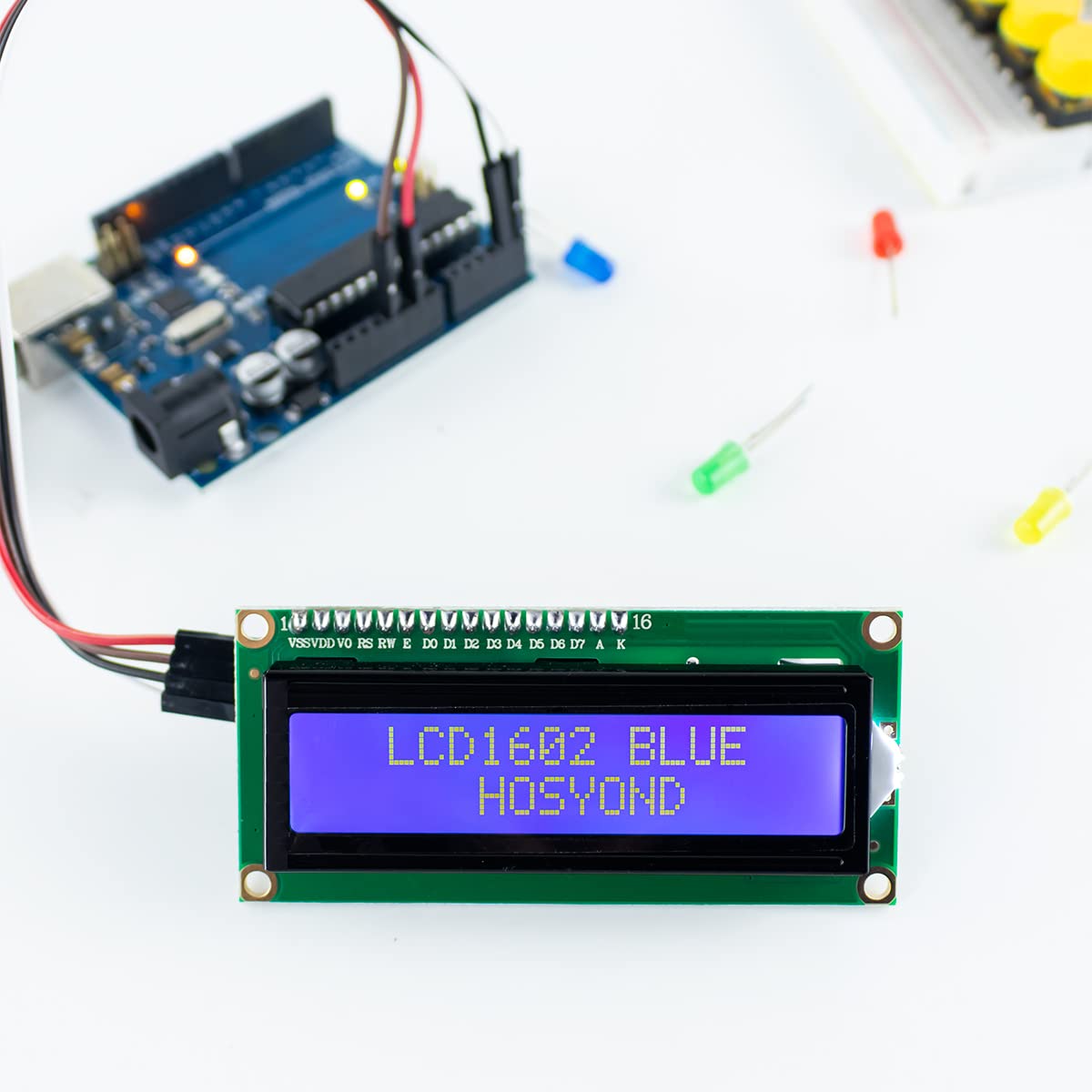 Hosyond - Módulo de visualización LCD I2C IIC 1602 de 16 x 02 para Arduino Raspberry Pi
