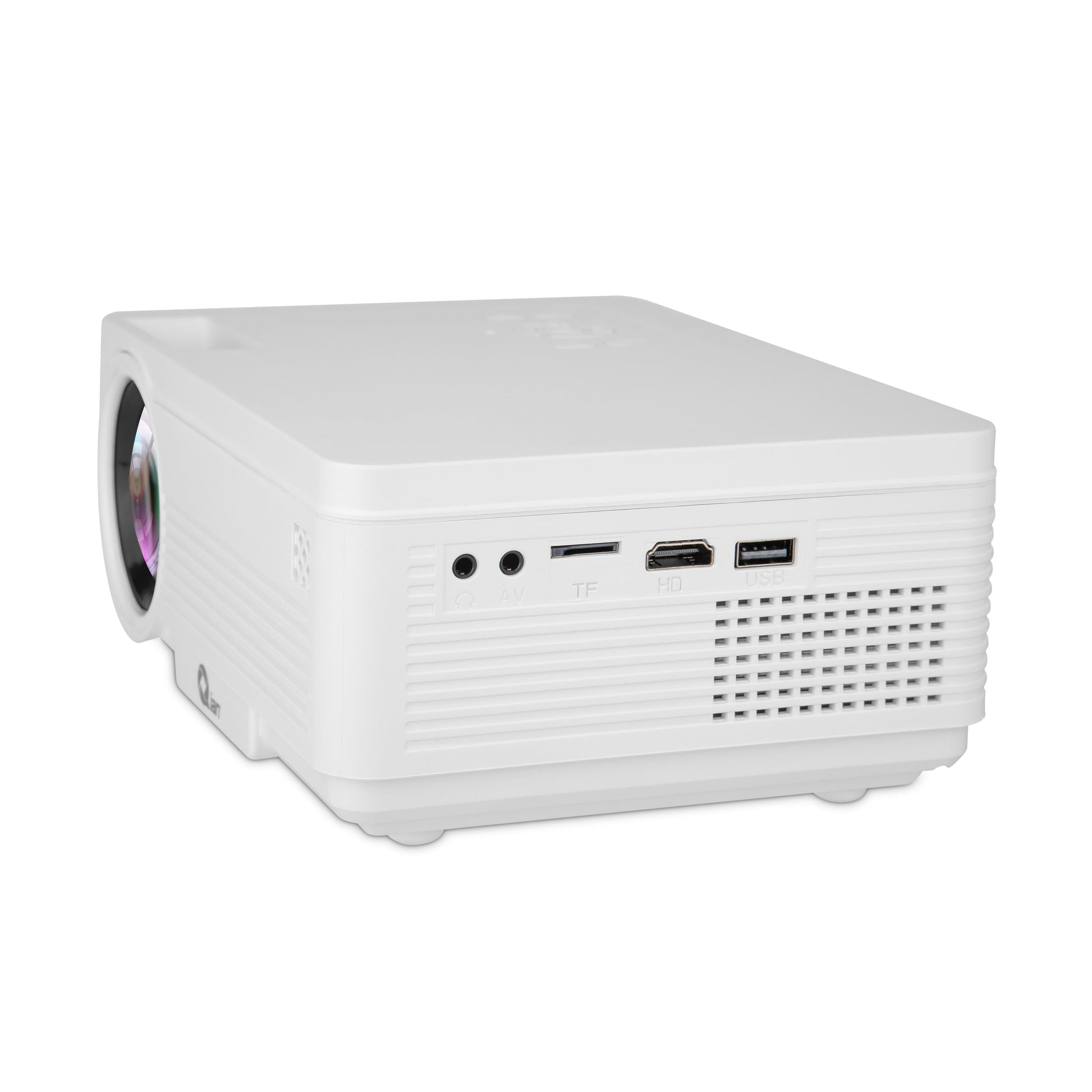 Proyector Qian Nativo Blanco Brillo 200 Lúmenes ANSI Compatible con TV Stick y Consolas