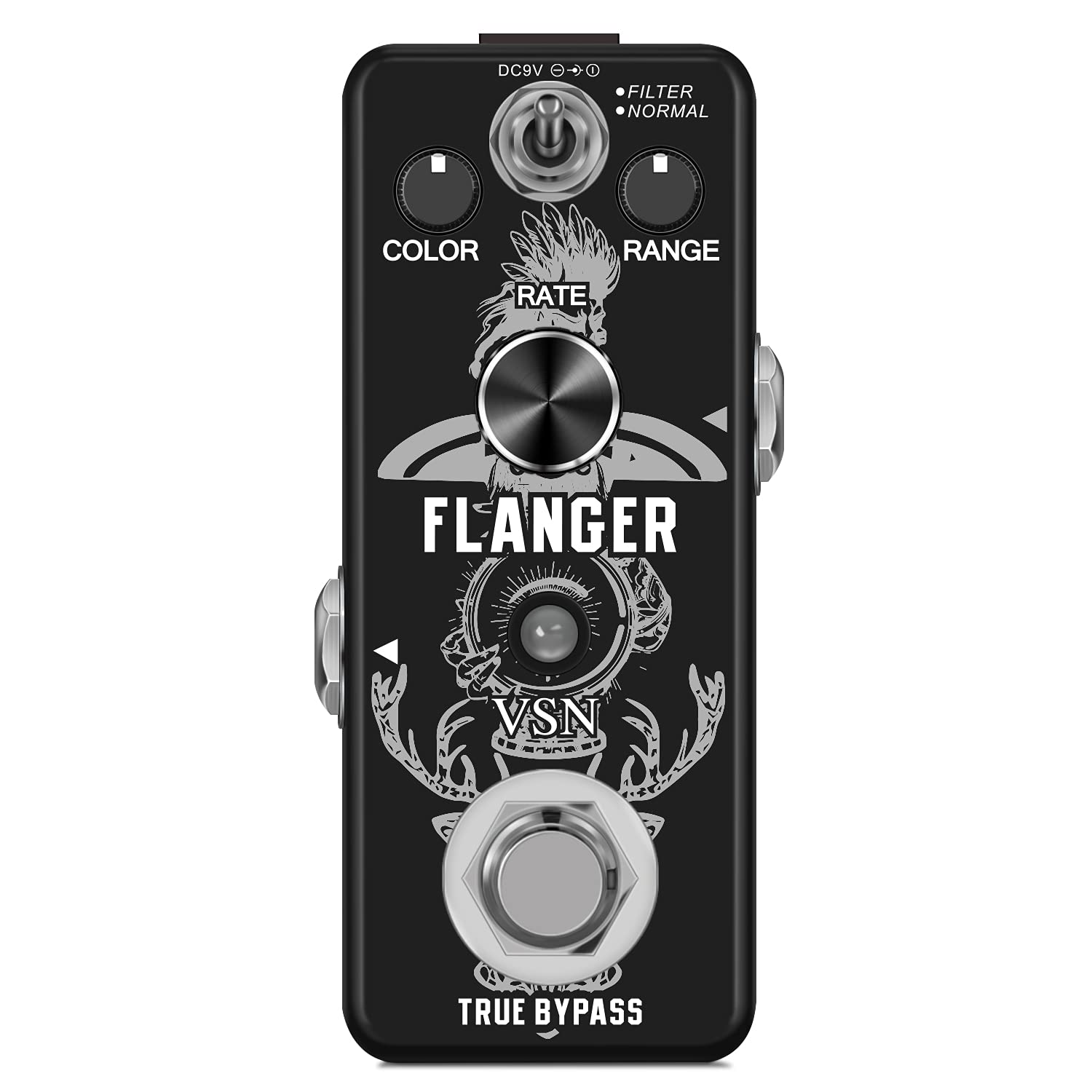 VSN Guitar Flanger Pedal for Analog Flanger Effect Pedals Classic Metallic Flanger Sounds Effect As Ture Tone 2 Modes Best Retro Sound Effect