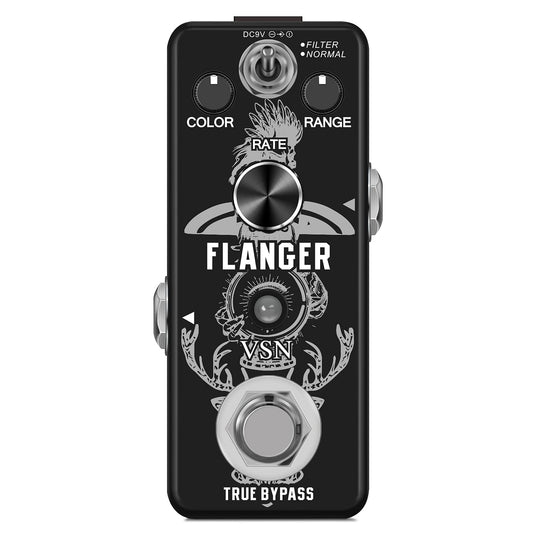 VSN Guitar Flanger Pedal for Analog Flanger Effect Pedals Classic Metallic Flanger Sounds Effect As Ture Tone 2 Modes Best Retro Sound Effect