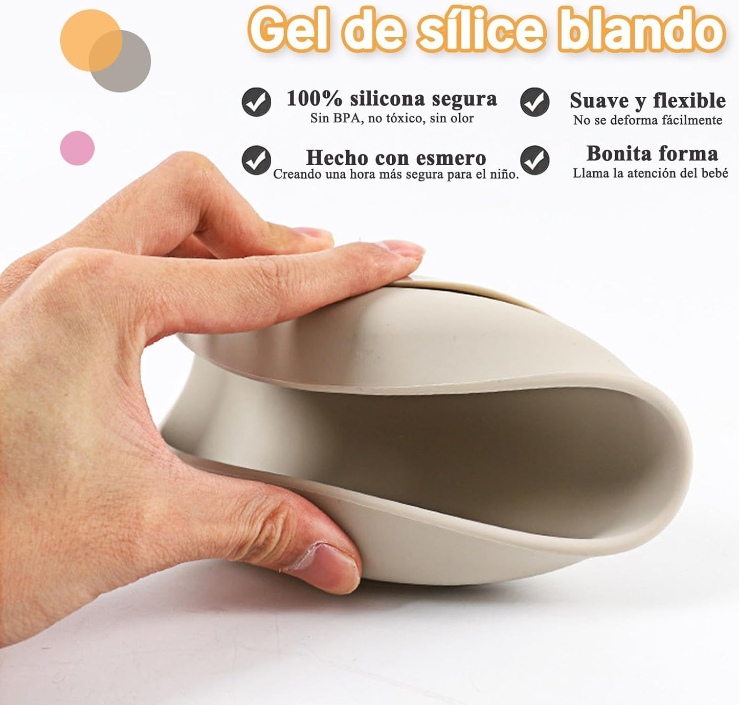 Plato y Cubiertos de Silicona para Niños Azul con Diseño Compartimentado Extraíble