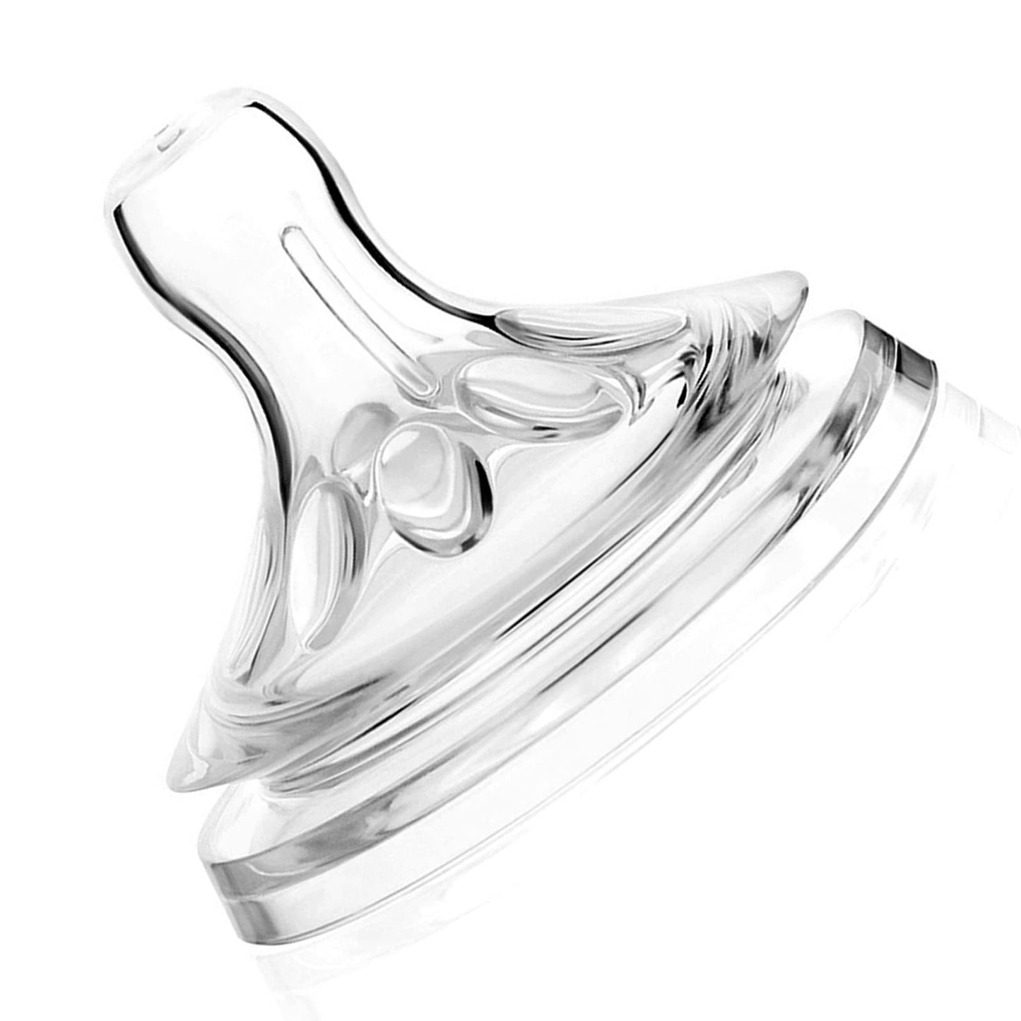 Tetinas de Silicona Suave Transparente Calibre Ancho con Diseño de Pétalos para Biberón 6-12 Meses