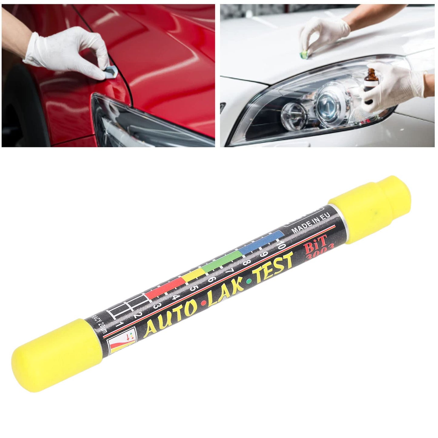 LiebeWH Probador de Espesor de Pintura Pluma de Prueba de Revestimiento de Coche Resistente al Agua Herramienta de Prueba de Pintura de Coche Punta Magnética para Automóvil, iqs8d7tomg