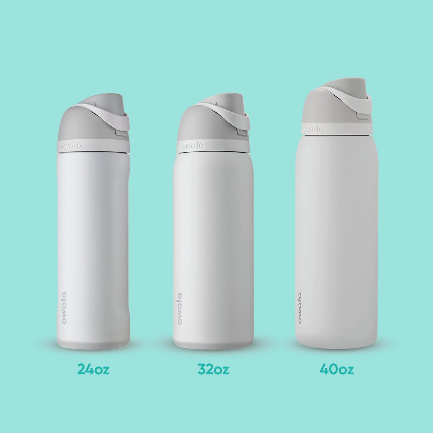 Botella de Agua Aislada Owala FreeSip Acero Inoxidable muy Muy Oscura con Popote para Deportes y Viajes