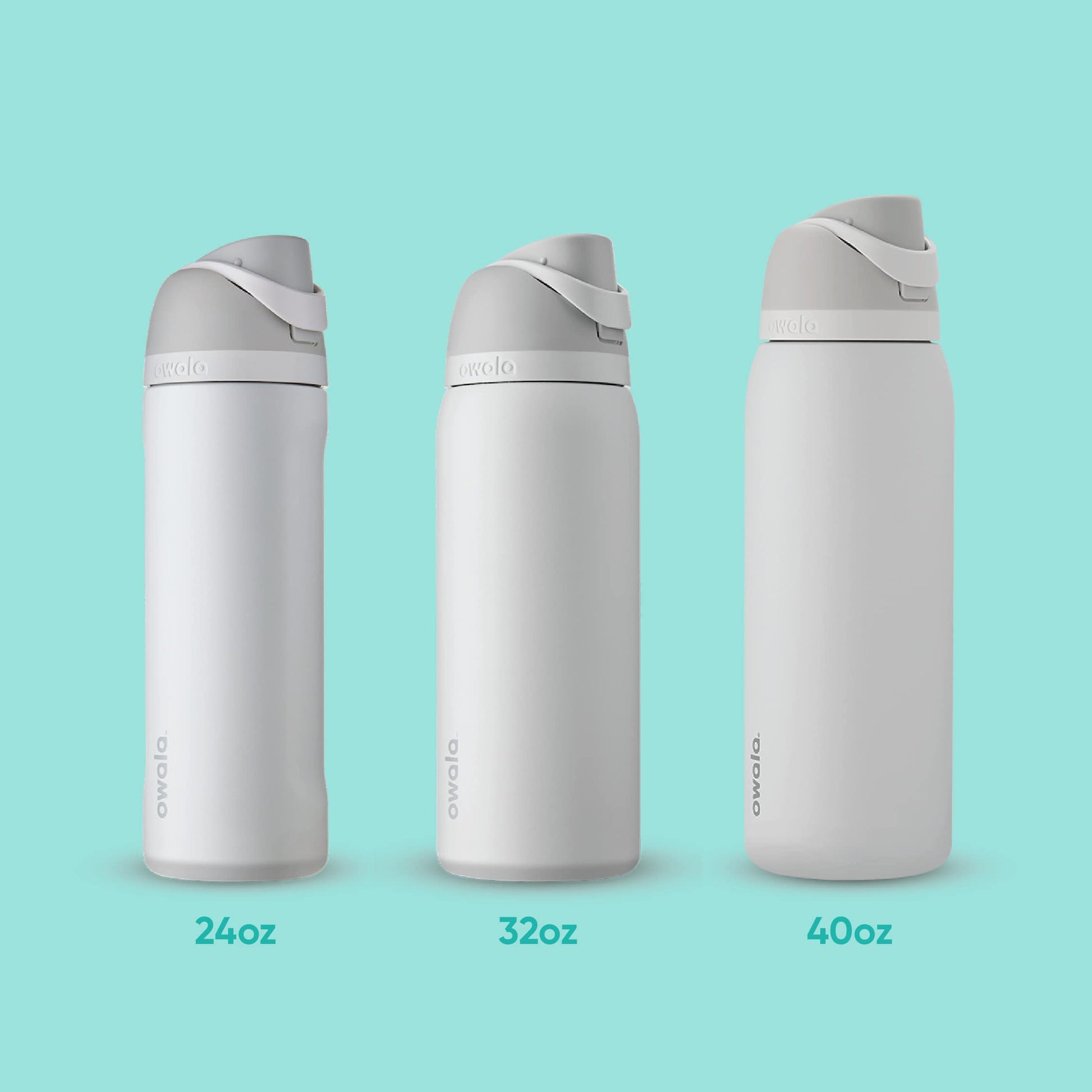 Botella de Agua Aislada Owala FreeSip Acero Inoxidable muy Muy Oscura con Popote para Deportes y Viajes