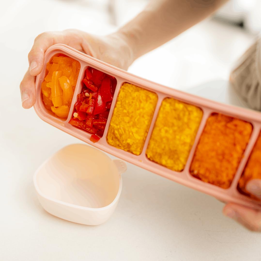 AGUARD MOMOBIN - Bandeja de silicona para congelar, fabricada en Corea, preparación de comidas, bandejas de almacenamiento de alimentos con tapas para purés, sopas, alimentos sólidos, frutas