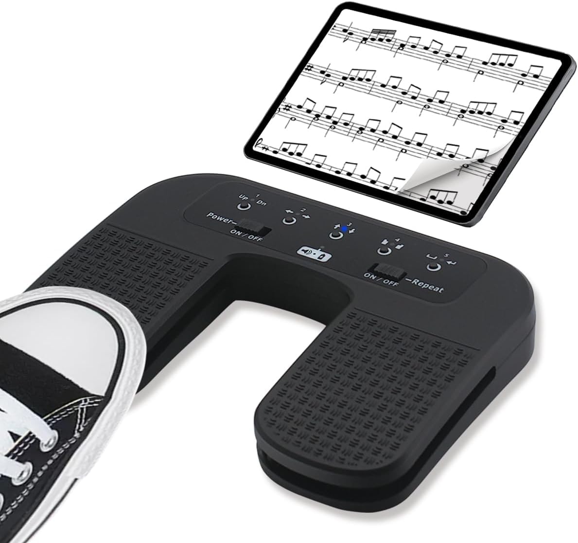 Bluetooth Page Turner Pedal Teléfonos inteligentes y tabletas Recargable Pedales musicales