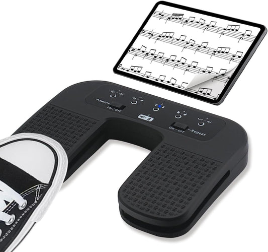Bluetooth Page Turner Pedal Teléfonos inteligentes y tabletas Recargable Pedales musicales