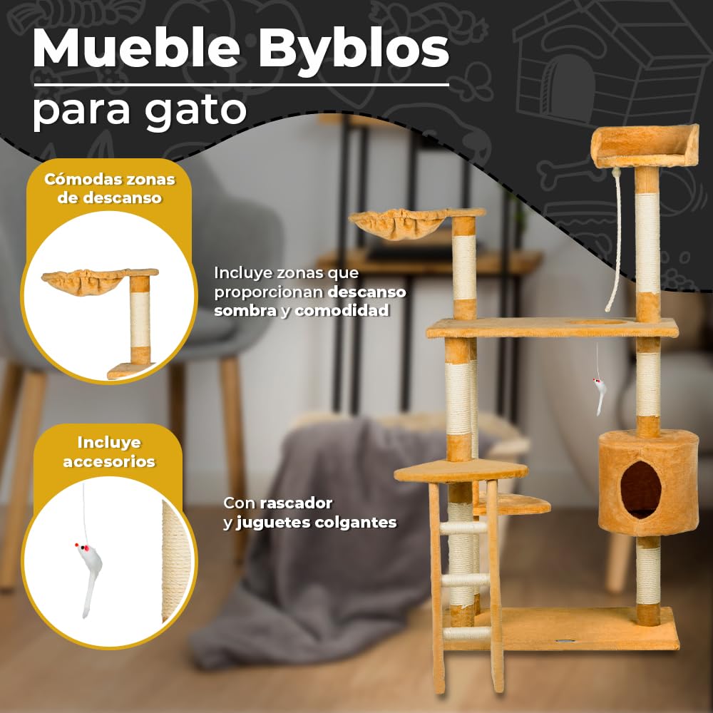 Fancy Pets Mueble/Rascador para Gato Byblos de 158 Centímetros de Altura