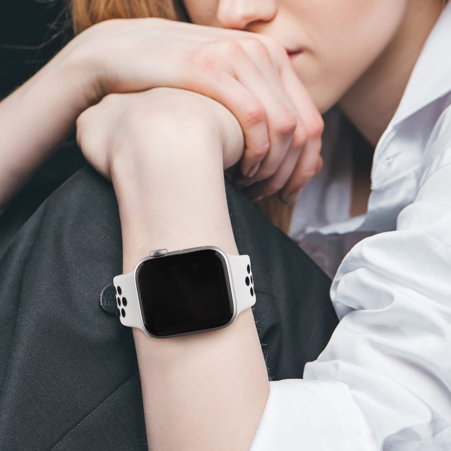 Bandas Deportivas de Silicona Suave Compatibles con Apple Watch iWatch Ultra SE Series en Negro para Hombre y Mujer