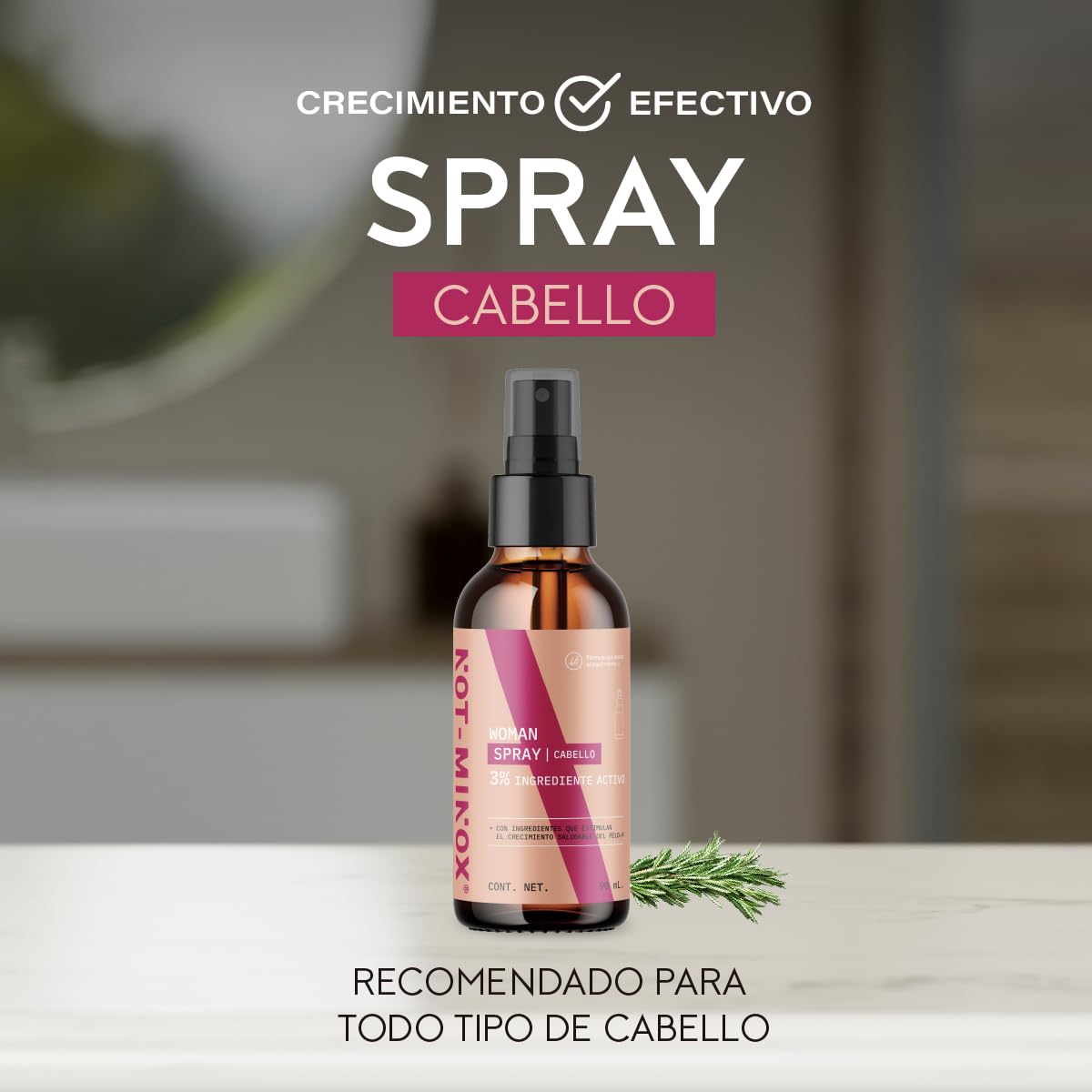 Spray para Crecimiento de Cabello NOT-MINOX Mujer con Biotina y Vitamina E