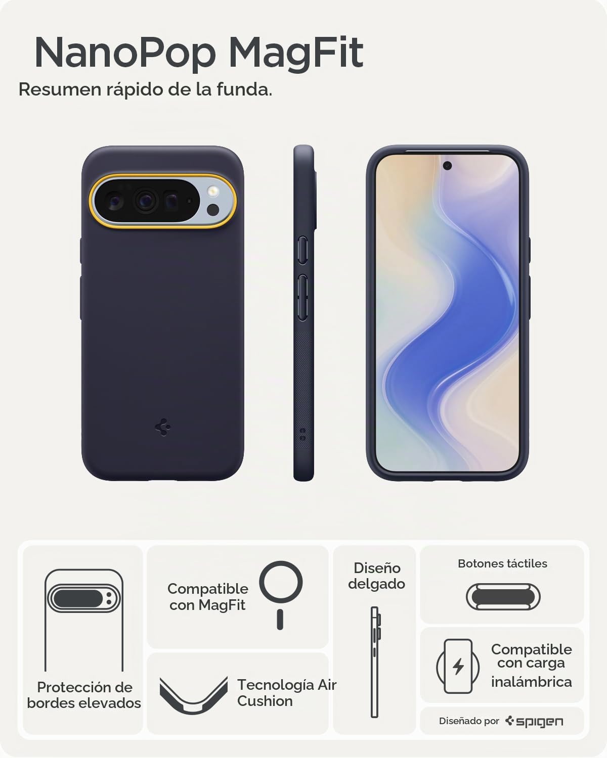 Funda Spigen Azul Marino Nano Pop MagFit para Google Pixel 10 Pro XL