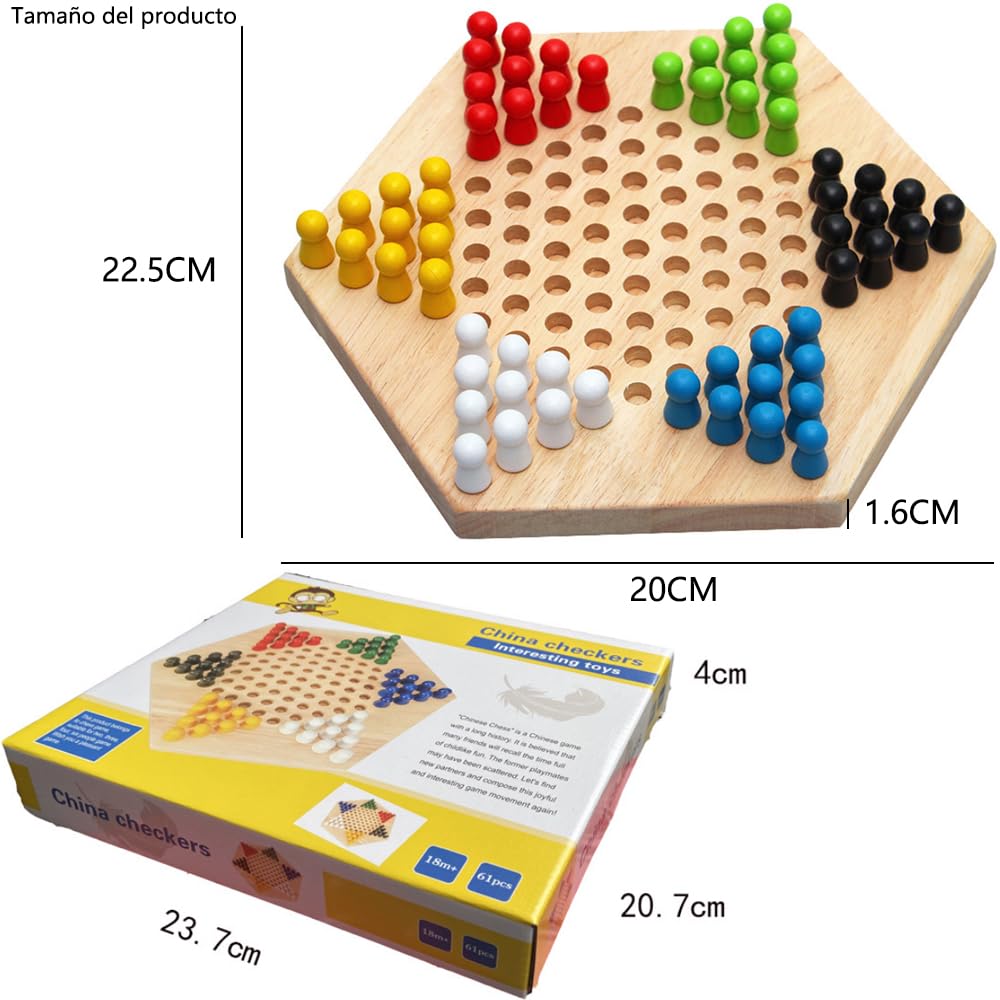 Juego de Mesa NACOOL Azul Damas Chinas Estratégico Familiar y Duradero