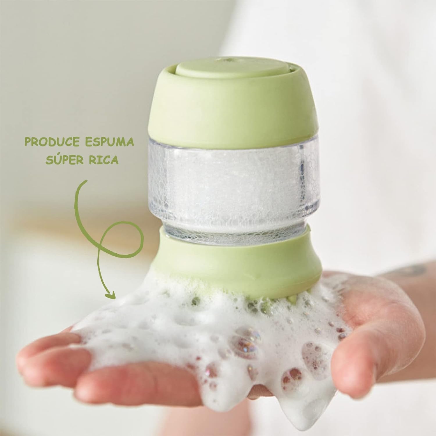 Cepillo de baño para mascotas, cepillo para perros con 2 cabezales de cepillo de silicona suave, dispensador de masaje de champú para mascotas para aseo de mascotas, cepillo de ducha para limpieza de cabello de perros y gatos(verde)