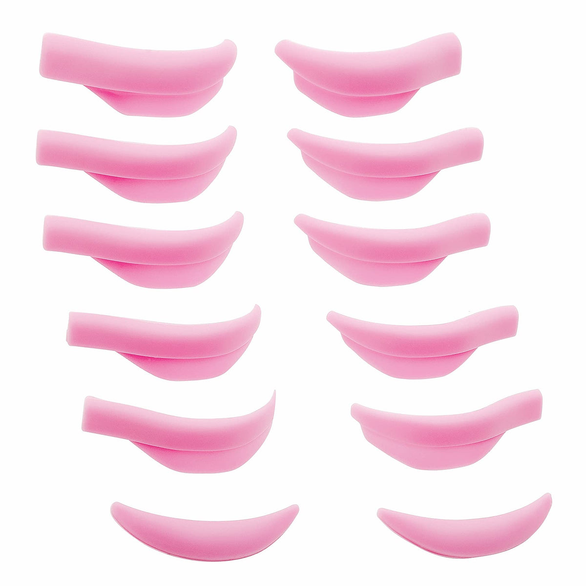 Libeauty - Juego de 10 varillas de silicona para levantamiento de pestañas, color rosa, supersuaves, tamaño 5 SMM1M2L, reutilizables para rizador de pestañas, con funda de almacenamiento de poliuretano premium (mezcla)