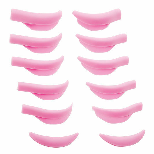 Libeauty - Juego de 10 varillas de silicona para levantamiento de pestañas, color rosa, supersuaves, tamaño 5 SMM1M2L, reutilizables para rizador de pestañas, con funda de almacenamiento de poliuretano premium (mezcla)