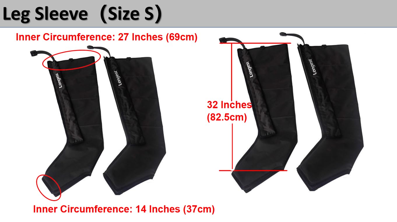 Longest Botas de Presoterapia Casa Profesional, Masajeador Piernas Compresion Aire, Presoterapia Drenaje Linfatico Completo, Botas Masaje de Compresion Para Circulacion y Celulitis - Tamaño S